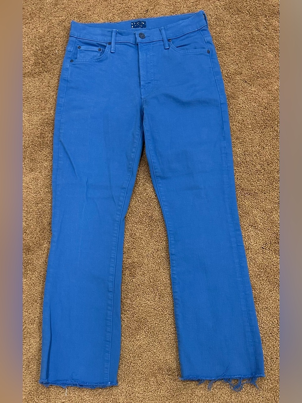MOTHER Jeans The Insider Flood Play Date Bootcut Cropped Princess Blue Size 27